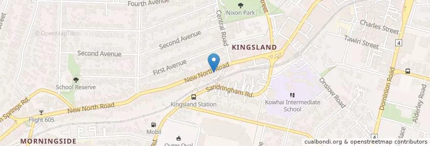 Mapa de ubicacion de Kingsland Social en نیوزیلند, Auckland, Albert-Eden.