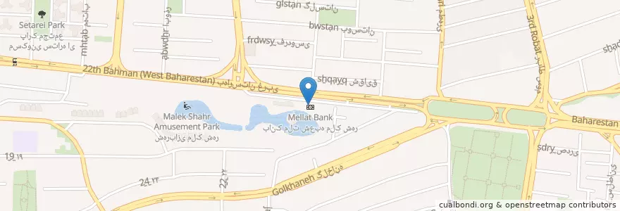 Mapa de ubicacion de بانک ملت en Iran, Ispahan, شهرستان اصفهان, بخش مرکزی شهرستان اصفهان, اصفهان.
