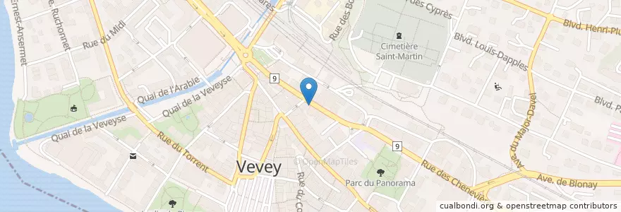 Mapa de ubicacion de Chez Xu en 瑞士, Vaud, Vevey.