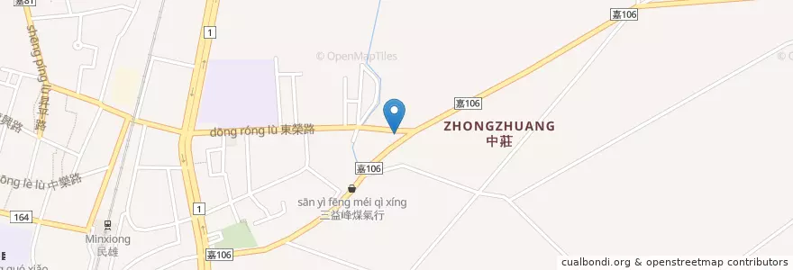 Mapa de ubicacion de 周董牛肉麵 en 台湾, 台湾省, 嘉義県, 民雄郷.