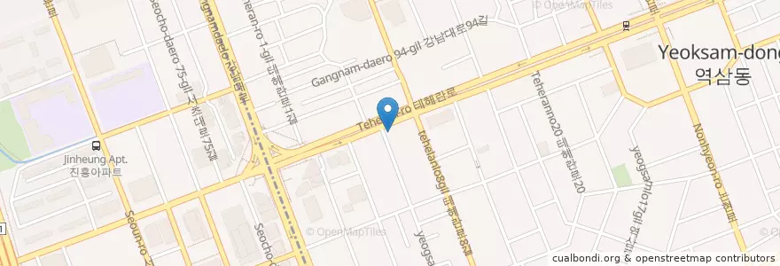 Mapa de ubicacion de 앤젤인어스 en Coreia Do Sul, Seul, 강남구, 서초구, 역삼동, 역삼1동.