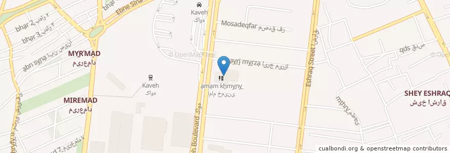 Mapa de ubicacion de ستاد en Iran, استان اصفهان, شهرستان اصفهان, بخش مرکزی شهرستان اصفهان, اصفهان.