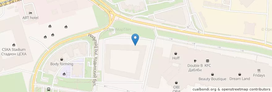 Mapa de ubicacion de Hookah Place en 러시아, Центральный Федеральный Округ, Москва, Северный Административный Округ, Хорошёвский Район.