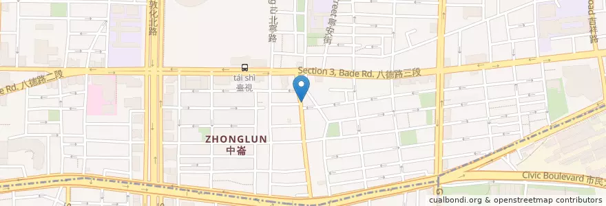 Mapa de ubicacion de 秦小姐豆漿店 en 臺灣, 新北市, 臺北市, 松山區.