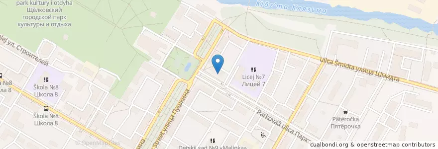 Mapa de ubicacion de Аптека.ру en Rusia, Distrito Federal Central, Óblast De Moscú, Городской Округ Щёлково.