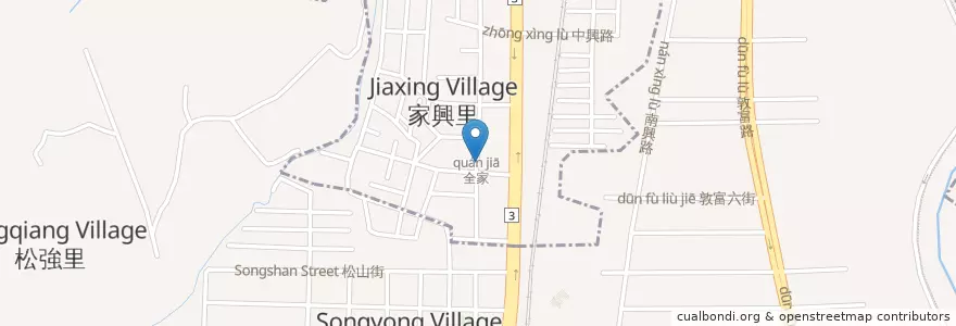 Mapa de ubicacion de 大眾餐點 en Taiwan, Taichung, Distretto Di Beitun.