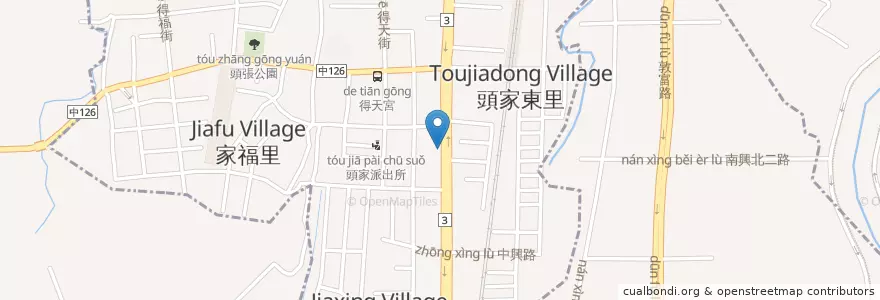 Mapa de ubicacion de 頭張蔬食坊 en Taïwan, Taichung, 潭子區, 北屯區.