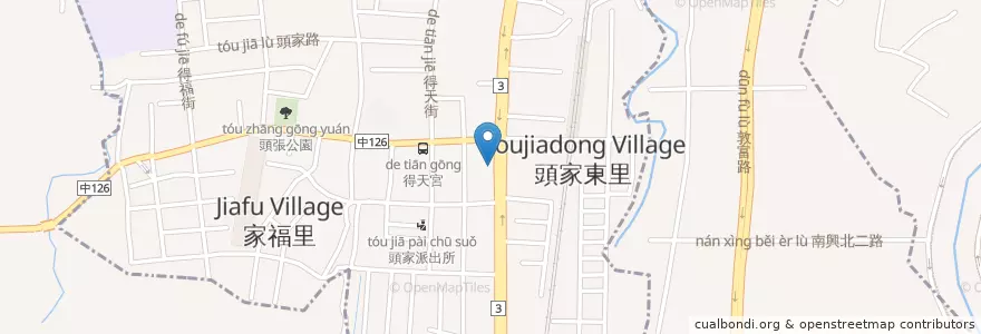 Mapa de ubicacion de 杯子早午餐店 en تايوان, تاي شانغ, 潭子區, 北屯區.