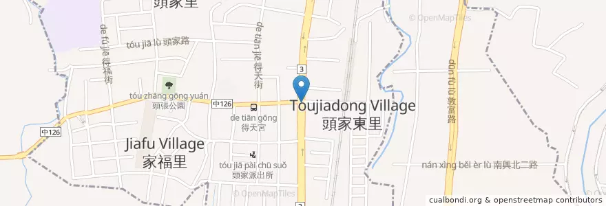 Mapa de ubicacion de 永和豆漿大王 en 타이완, 타이중 시, 탄쯔 구, 베이툰 구.