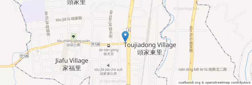 Mapa de ubicacion de 三媽臭臭鍋 en 臺灣, 臺中市, 潭子區, 北屯區.