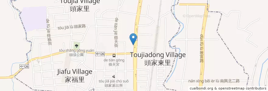 Mapa de ubicacion de 承心素食 en Tayvan, Taichung, 潭子區, 北屯區.