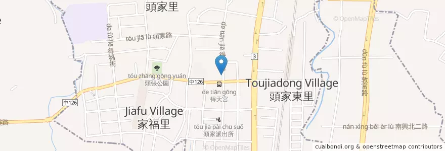 Mapa de ubicacion de 隨緣牛肉麵 en 臺灣, 臺中市, 潭子區, 北屯區.