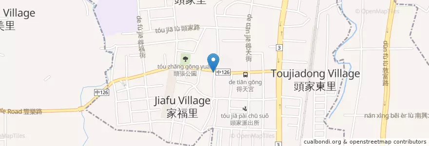 Mapa de ubicacion de 真好味鹹酥雞 en تايوان, تاي شانغ, 潭子區, 北屯區.
