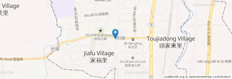 Mapa de ubicacion de 月霞米食 en تايوان, تاي شانغ, 潭子區, 北屯區.