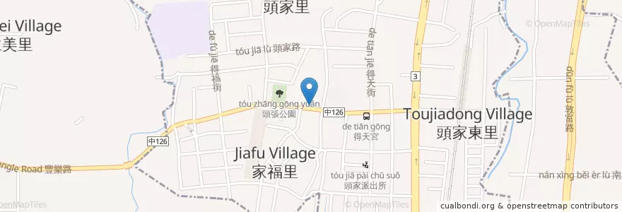 Mapa de ubicacion de 阿婆飯糰 en تايوان, تاي شانغ, 潭子區, 北屯區.