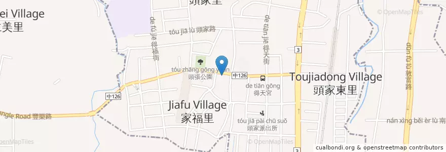Mapa de ubicacion de 弘爺漢堡 en Taiwan, 臺中市, 潭子區, 北屯區.