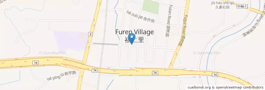 Mapa de ubicacion de 呷尚寶 en تايوان, تاي شانغ, 潭子區.