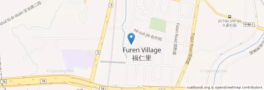Mapa de ubicacion de 布丁牛板烤牛排 en Taiwan, Taichung, 潭子區.