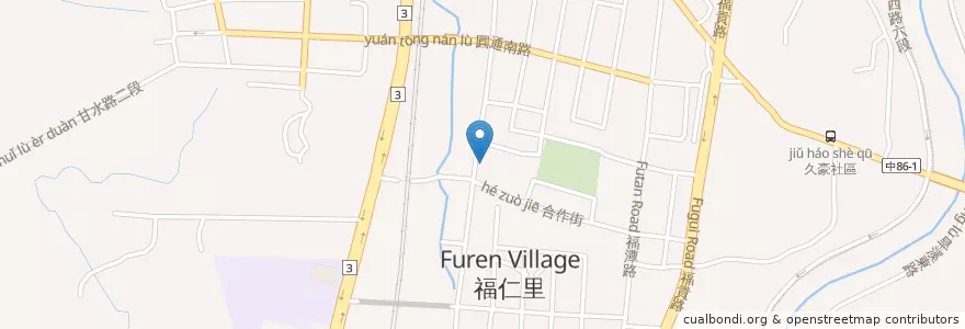 Mapa de ubicacion de 東利小吃部 en 臺灣, 臺中市, 潭子區.