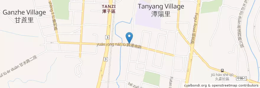 Mapa de ubicacion de Q Burger en Taiwan, Taichung, Distretto Di Tanzi.