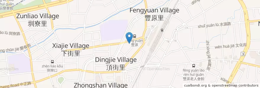 Mapa de ubicacion de 大吉羊小吃店 en Taiwan, Taichung, Fengyuan District.