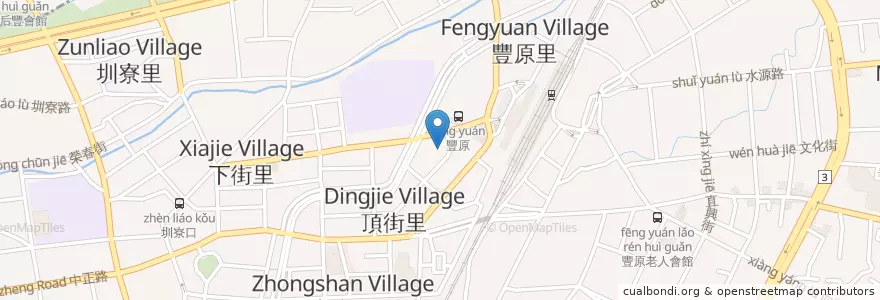 Mapa de ubicacion de 劉姐姐飯糰 en Taiwan, Taichung, 豐原區.