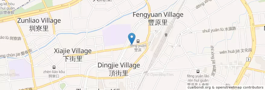 Mapa de ubicacion de 平津豆漿早餐 en تایوان, تایچونگ, 豐原區.