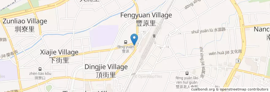 Mapa de ubicacion de 美而美早餐 en 臺灣, 臺中市, 豐原區.