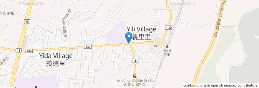 Mapa de ubicacion de 后里營養三明治 en Taïwan, Taichung, 后里區.