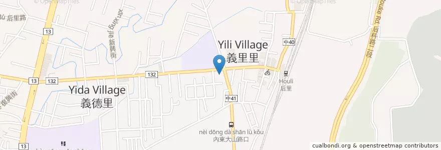 Mapa de ubicacion de 珍味中西式餐飲 en Taiwan, Taichung, 后里區.