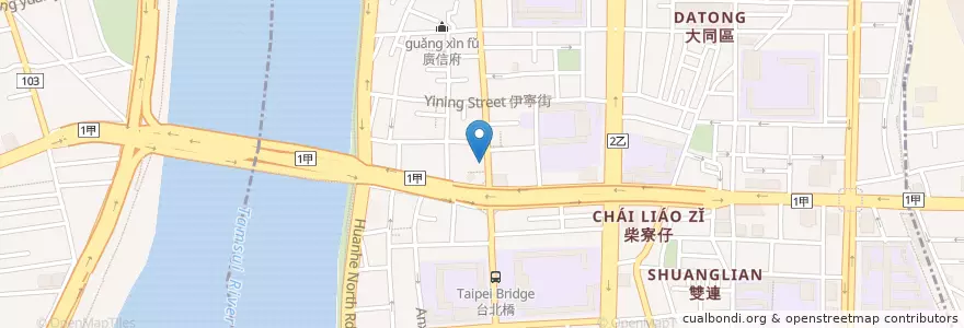 Mapa de ubicacion de 黃大腸煎 en Taiwan, 新北市, Taipé, 大同區.