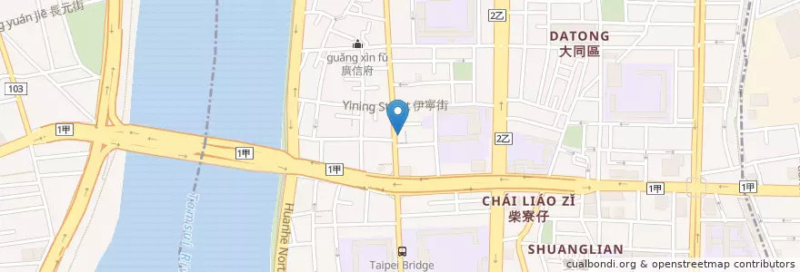 Mapa de ubicacion de 麻辣鹽水雞健康蔬菜 en Taiwan, 新北市, Taipé, 大同區.