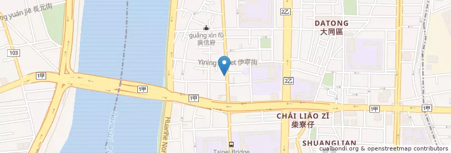 Mapa de ubicacion de 台北橋頭滷肉飯 en 타이완, 신베이 시, 타이베이시, 다퉁 구.
