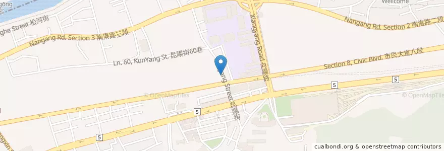 Mapa de ubicacion de 珍饌涼麵 en 타이완, 신베이 시, 타이베이시, 난강 구.