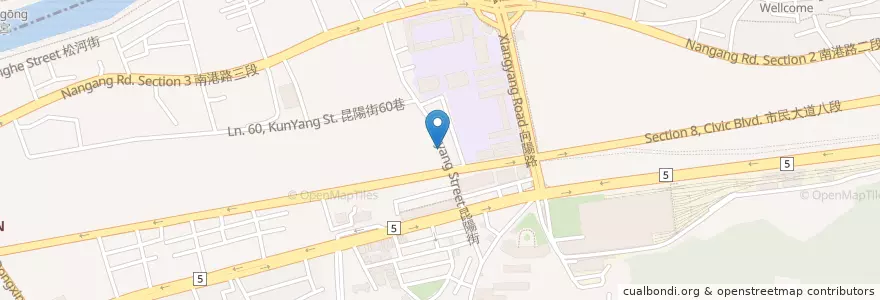 Mapa de ubicacion de 印度風咖哩黃 en 臺灣, 新北市, 臺北市, 南港區.