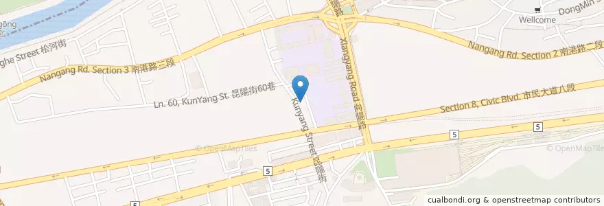 Mapa de ubicacion de 鬼匠拉麵 en Taiwan, 新北市, Taipé, 南港區.