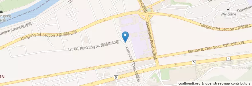Mapa de ubicacion de 12點食分 en تايوان, تايبيه الجديدة, تايبيه, 南港區.