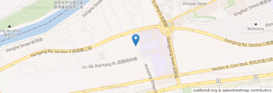 Mapa de ubicacion de 胖老爹美式炸雞 en 臺灣, 新北市, 臺北市, 南港區.