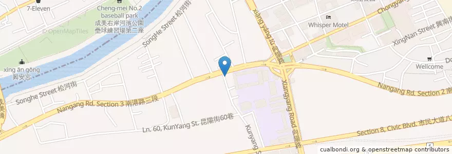 Mapa de ubicacion de 大尾雞排 en تايوان, تايبيه الجديدة, تايبيه, 南港區.