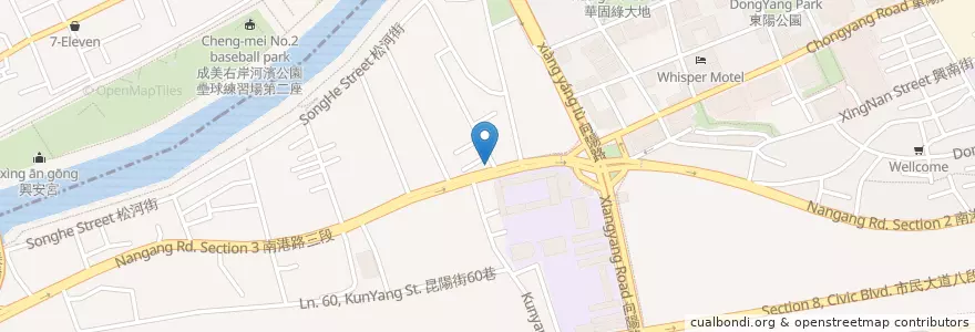 Mapa de ubicacion de 二師兄精緻早餐 en تایوان, 新北市, تایپه, 南港區.
