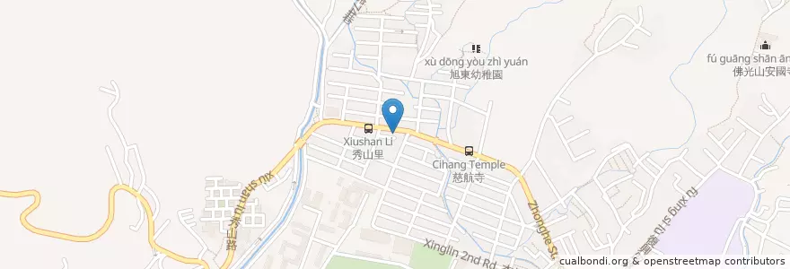Mapa de ubicacion de 品味韭菜盒 en 타이완, 신베이 시, 타이베이시, 베이터우 구.