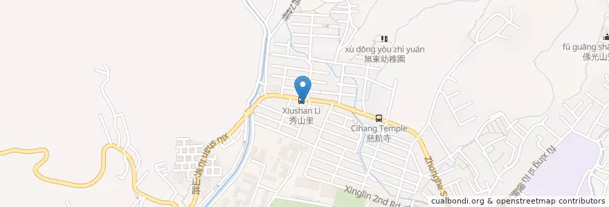 Mapa de ubicacion de 明亮食堂 en 타이완, 신베이 시, 타이베이시, 베이터우 구.