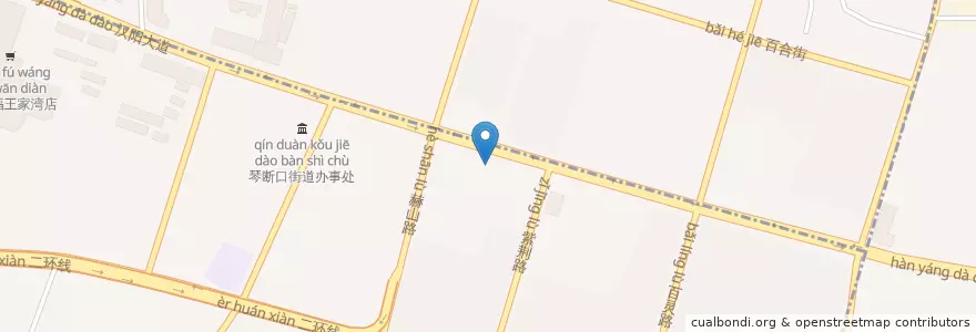 Mapa de ubicacion de 武汉市第四健康门诊 en China, Hubei, Wuhan, Hanyang, 琴断口街道.