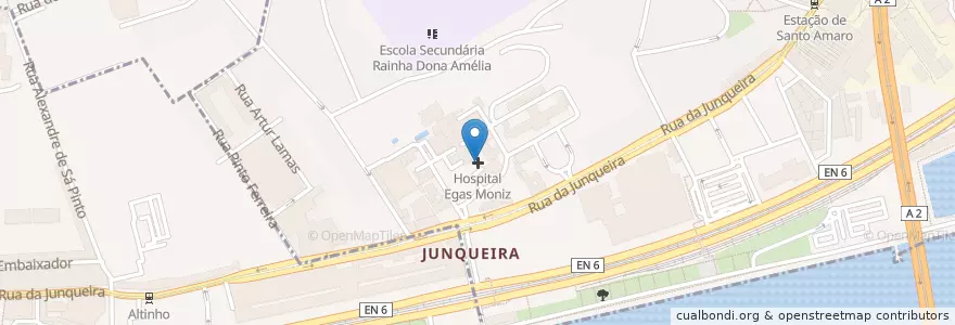 Mapa de ubicacion de Hospital de Egas Moniz en Portugal, Área Metropolitana De Lisboa, Lisboa, Grande Lisboa.