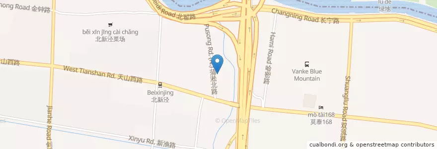 Mapa de ubicacion de 开心丽果 en China, Shanghai, 长宁区.
