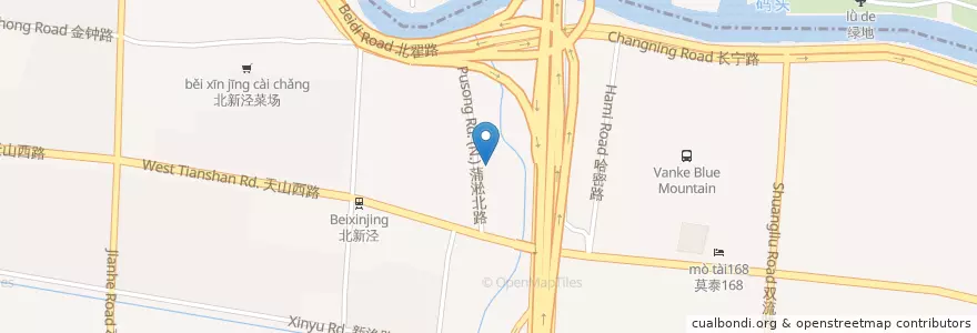 Mapa de ubicacion de 大鼓米线 en China, Shanghái, Changning.