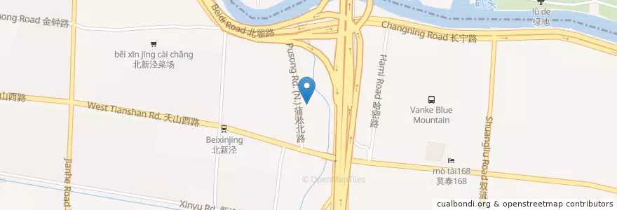 Mapa de ubicacion de 牛德多 en China, Shanghai, Changning District.