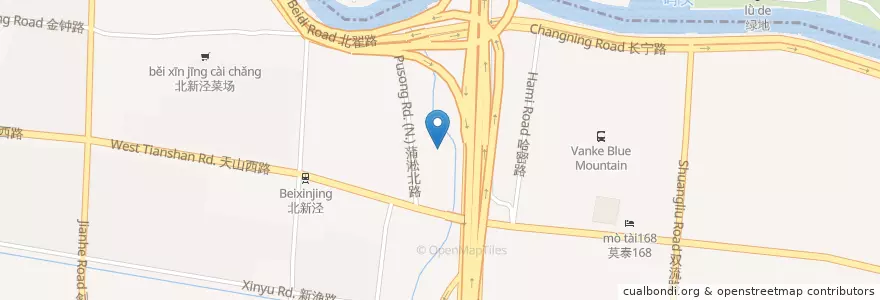 Mapa de ubicacion de Coffee Box en China, Shanghái, Changning.