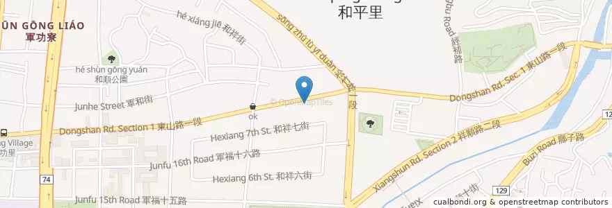 Mapa de ubicacion de 東山棧 en Taiwán, Taichung, 北屯區.