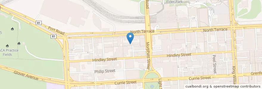 Mapa de ubicacion de City West Campus LPO en أستراليا, جنوب أستراليا, Adelaide, Adelaide City Council.